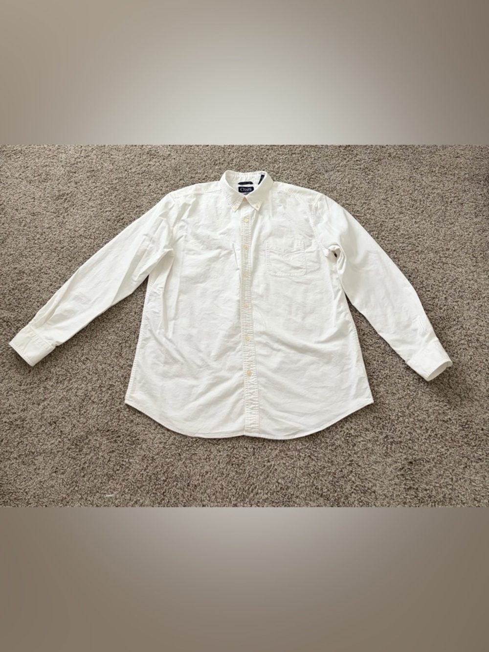 Chaps Men's White Long Sleeve Button-Down Shirt